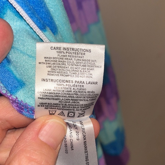 Fortnite Loot Llama Purple Blue Hooded Onesie Pajamas Kids Size 14/16 NWOT - Picture 10 of 10